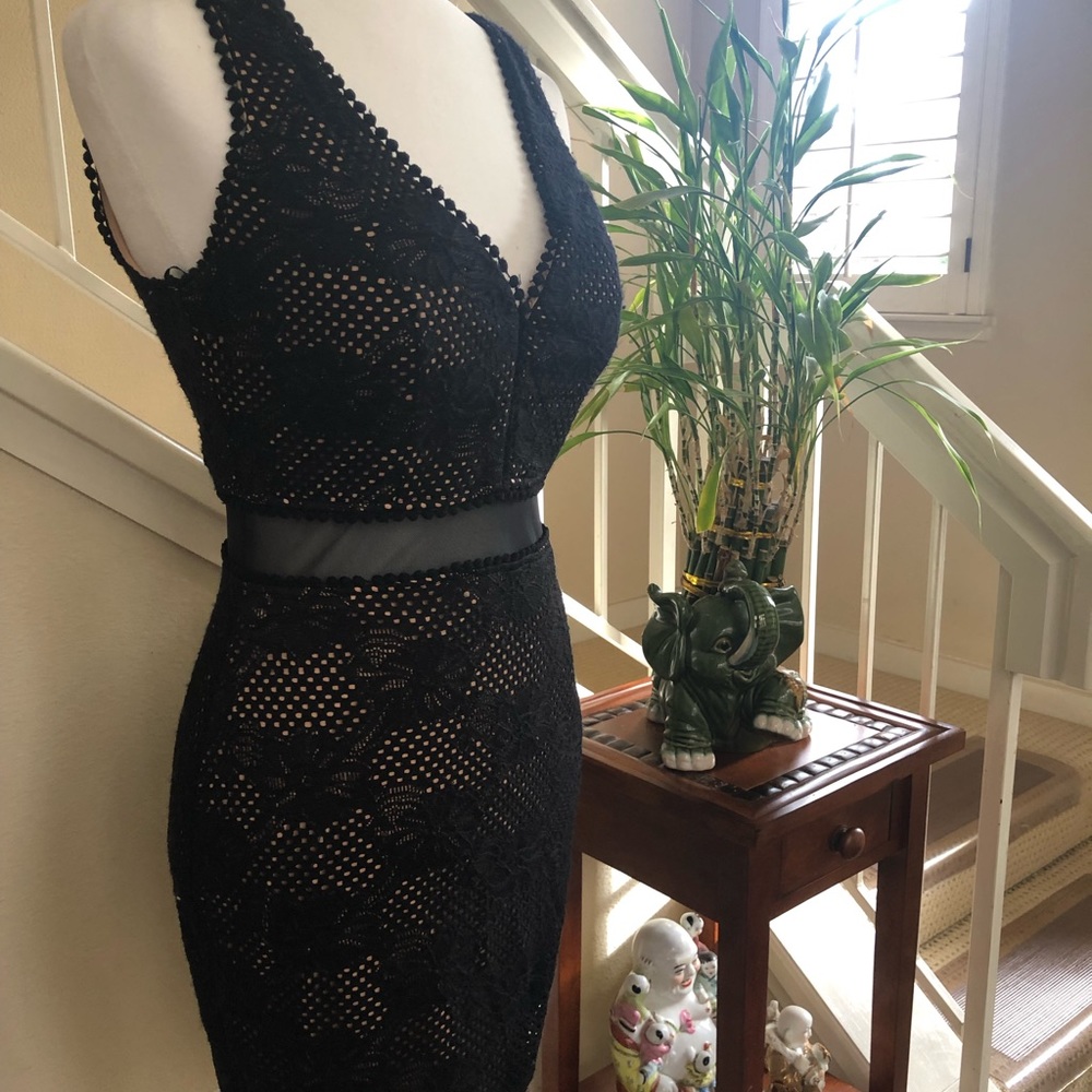 Black & Nude Cocktail Dress